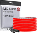 BTF-LIGHTING UL Listed Red Color 3mm Width FCOB COB LED Strip Light by BTF-LIGHTING