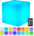 LOFTEK 12-inch LED Cube Lights: Rechargeable RGB Colors Changing Light with Remote Control, IP65 Waterproof LED Furniture Stool Table, Night Lighting for Home Outdoor Pool Bar Party Decor by LOFTEK