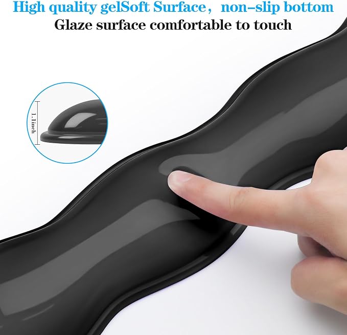 Gel Wrist Rest for Keyboard and Mouse, Wrist Rest for Keyboard, Mouse Wrist Support, Pain Relief, Cool Touch, Non-Skid, Keyboard Wrist pad - Image 5