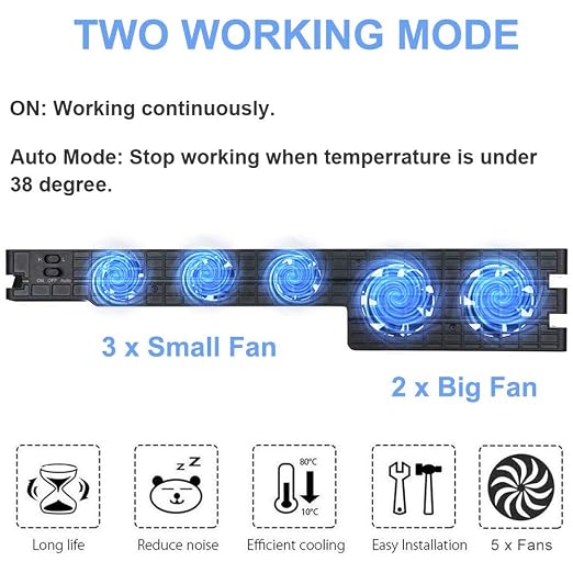 Linkhood Cooling Fan for PS4 PRO, USB External Cooler 5 Fan Turbo Temperature Control Cooling Fans for Sony PlayStation Pro Gaming Console - Image 2