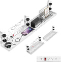 Extended Metal Under Desk Cable Management Tray with Power Outlet by CABTE