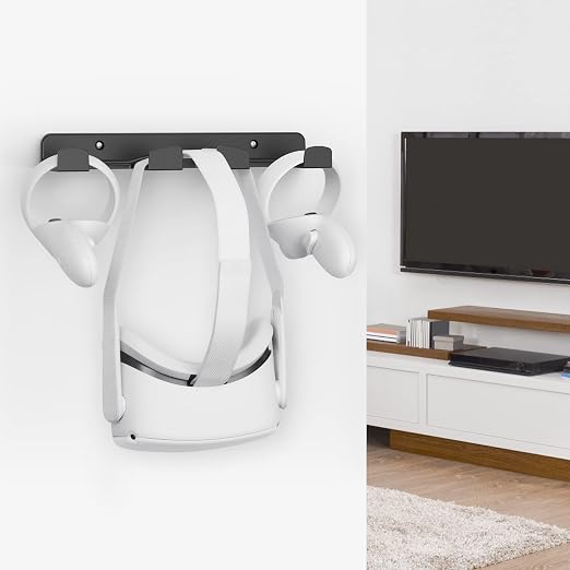 SOKUSIN VR Wall Mount - Storage Stand Holder Hook for Meta/Oculus Quest 2/3/Quest/Rift/Rift S/PSVR 2/Valve Index/HTC Vive/HP Reverb G2/PlayStation VR Headsets, Gaming Controller Hanger Space Saving - Image 6