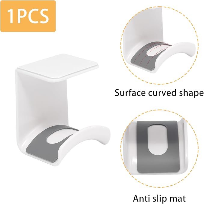 White Headphone Stand Hanger,Hanging Headset Holder Hook Under Desk - Image 3