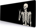 Gaming Mouse Pad, Large Mouse Pads for Desk, Non-Slip Rubber Base Mousepad, Keyboard Mouse Mat, Desk Pad with Stitched Edges, 31.5x11.8 inch Black Human Skeleton by SANWUMIAN