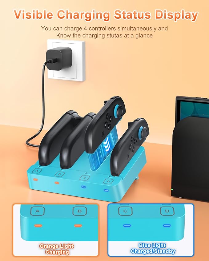 FYOUNG [Switch 2/1 Both] Controller Charger, Charging Dock for JoyCon 2 - Image 3
