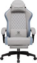 GTPLAYER Gaming Chair, Ergonomic Computer Chair with Footrest and Lumbar Support, High Back Recliner Chair 350lbs, Height Adjustable for Home Office, Grey by GTPLAYER
