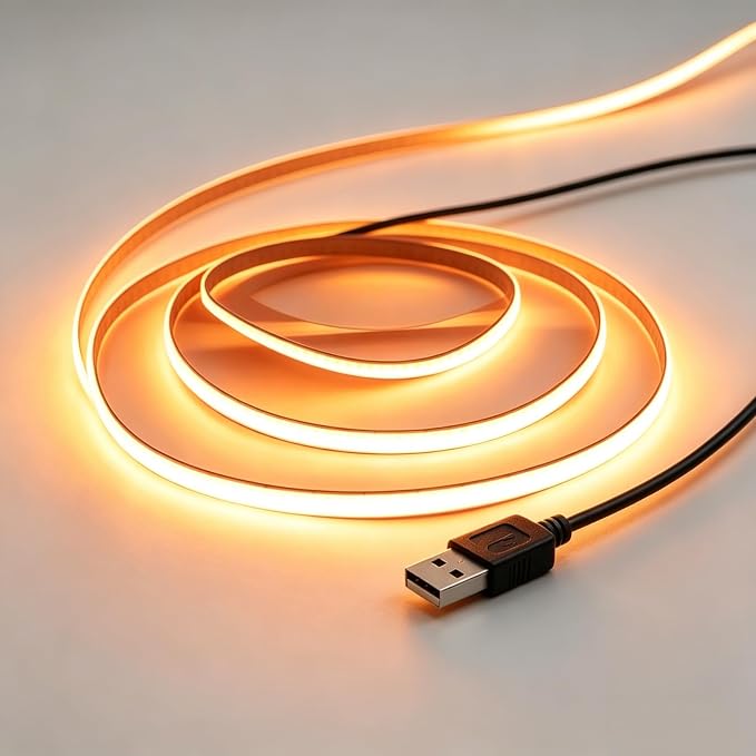 3mm Ultra-Thin COB LED Strip Lights, Yellow, 4ft by Unknown