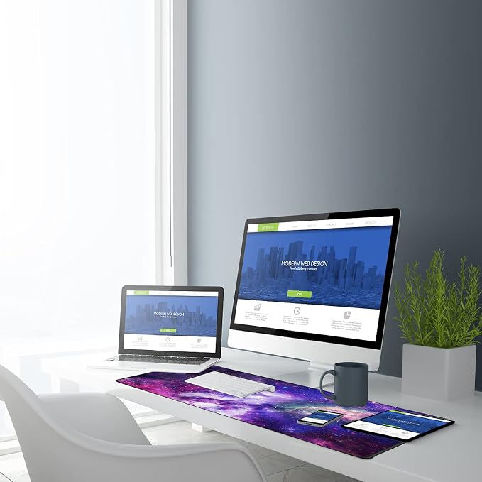 TEDNETGO Large Extended Gaming Mouse Pad, Long Mouse Pads, Extra Large Big Mouse Pad with Stitched Edge, XXL Non-Slip Computer Computer Keyboard Mat for Gamer/Desktop/Office/Home, Galaxy - Image 6