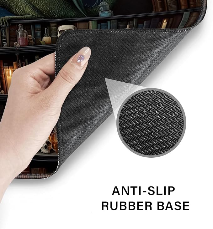 Desk Pad and Keyboard Wrist Rest, Large Mouse Pad + Keyboard Pad+Mouse Wrist Support, Non-Slip Desk Mat Protector for Office, Home 31.5×11.8 Inches Gothic Skeleton - Image 5