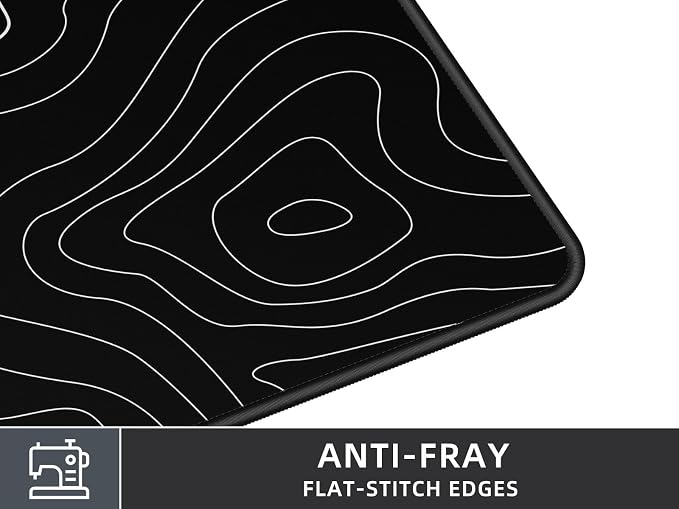 Rinaze Extra Large Gaming Mouse Pad with Black Topographic, XXL Mousepad, Big Mouse Mat Desk Pad, Non Slip Keyboard Pad for Gaming Computer Laptop PC Office Desk Accessories - Image 3