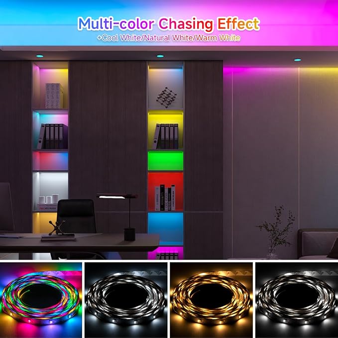BTF-LIGHTING RGB+Natural White SK6812 LED Strip 16.4FT 150LED IP65 DC12V - Image 3