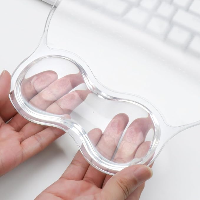 Gel Wrist Rest for Keyboard and Mouse Pad Set - Clear White - Image 4