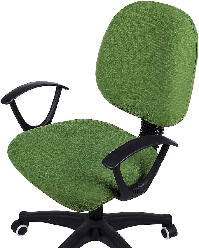 Smiry Office Computer Chair Covers for Desk Rotating Chair Protector | Stretch Jacquard Removable Washable Universal Slipcovers, Seat + Backrest Cover, Olive Green by Smiry