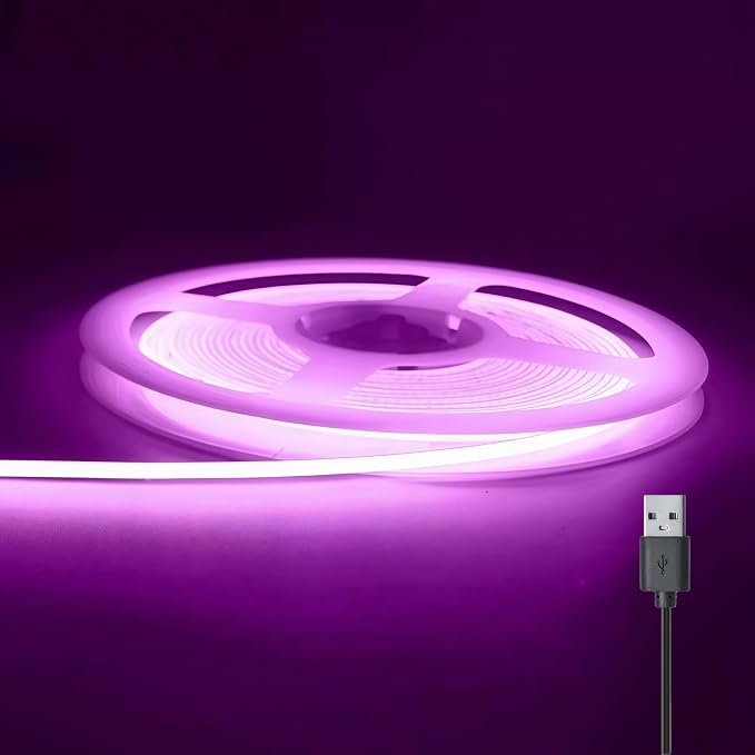 Ultra-Narrow 3mm USB-C COB LED Strip Lights Self-Adhesive, for Kitchen Cabinets, Bedroom, Gaming Desk (Purple, 3ft) - Image 5
