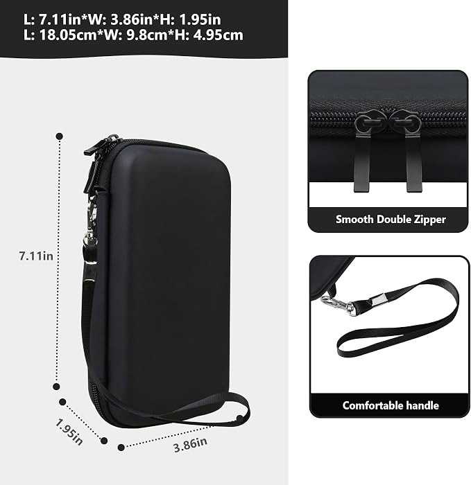Supmay Carrying Case Compatible with CCTU / TEBIYOU Kids Handheld Games Preloaded 218 Retro Video Games, Portable Gaming Electronic Toys Storage Holder Travel Bag with Mesh Pocket for USB Cable, Black - Image 3