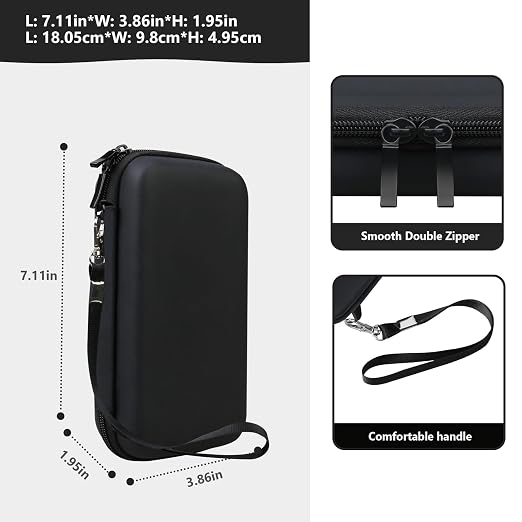 Supmay Hard Carrying Case Compatible with Nintendo DS Lite NDSL, Gameboy Advance Games Storage Holder Travel Bag with Mesh Pocket for USB Charging Cable, Stylus, Earphones, Game Cartridge, Black - Image 3