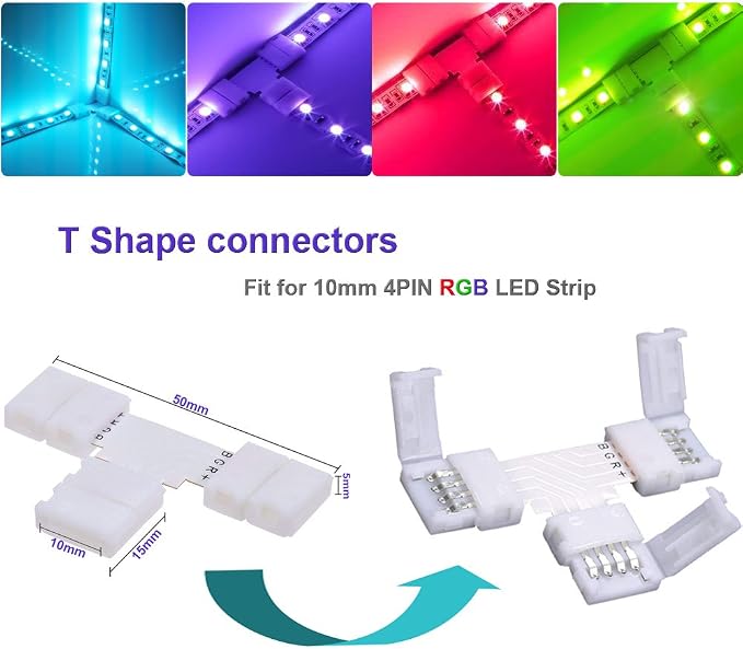 4 Pin LED Strip Connector Kit for10mm Wide LED Light Strip - Image 4