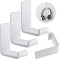 Weewooday 4 Pieces Headphone Hanger Headset Stand Holder, White | Adhesive Wall Mount Headphone Hook under Desk Acrylic Gaming Earphones Hanger for Earphone Controller by Weewooday