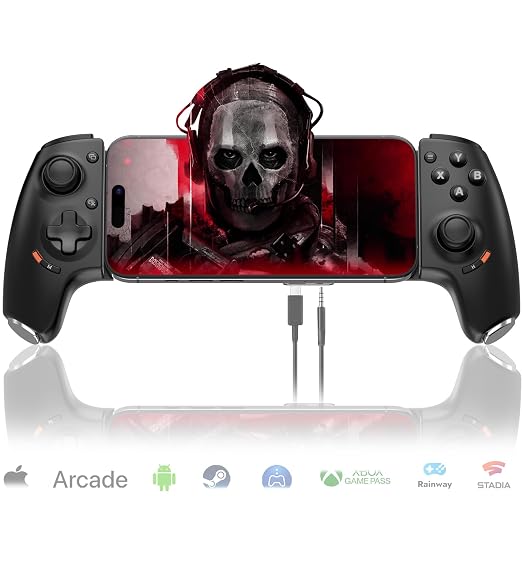 Mobile Gaming Controller for Android and iPhone 17/16/15 Series (USB-C) PS Remote Player Gamepad for PS5/PS4/Xbox/PC with Hall Joysticks/Hall Trigger/3.5mm Audio Jack/Cloud Gaming Controller, Plug & Play by arVin