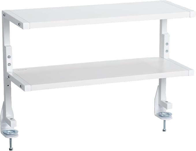 VIVO White Clamp-on 24 inch 2-Tier Desk Shelf, STAND-SHELF24C-W by Unknown