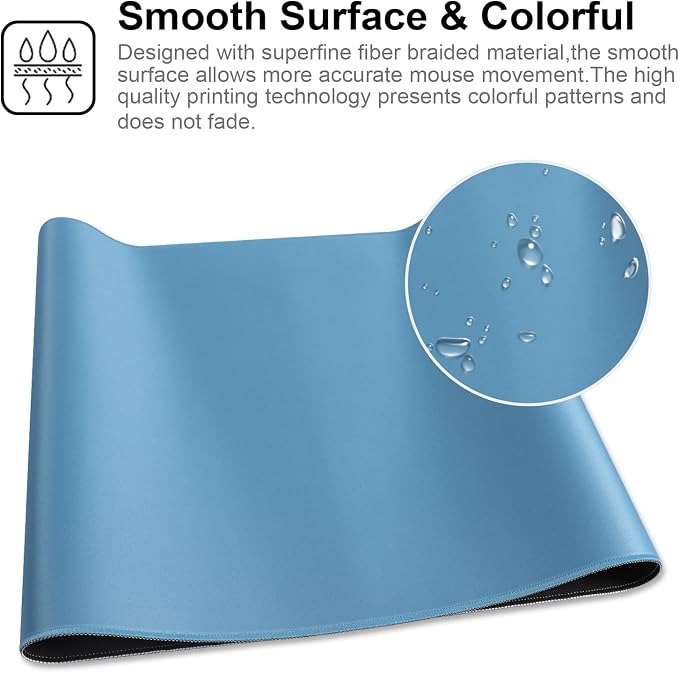 XXL Gaming Mouse Pad 35.4x15.7 Professional Large Mouse Pad & Computer Game Mouse Mat-90x40 Iceblueus - Image 4