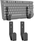 Keyboard Wall Mount Storage,Metal Wall Hanger Rack with Adhesive & Screw in, Universal for Gaming Mechanical Keyboards, for Devices Thickness < 2.5cm by RUKUHOT