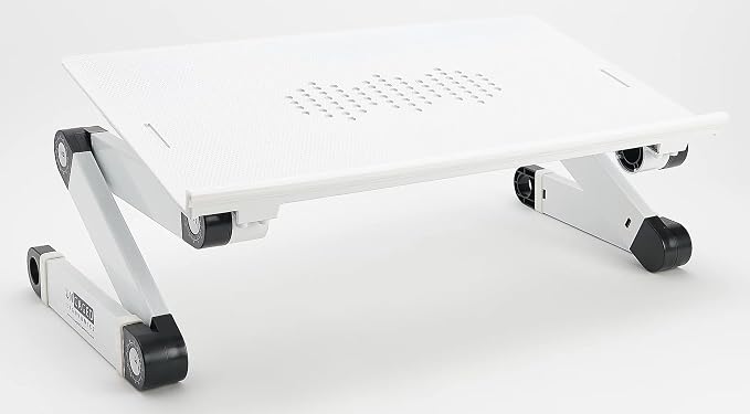 Uncaged Ergonomics XL Adjustable Laptop Stand, Cooling Riser (White) by UncagedErgonomics