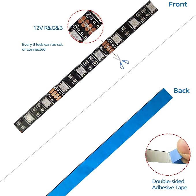 5M Black PCB 5050 RGB LED Strip Waterproof IP65 300 SMD Black PCB Board DC 12V Flexible Light - Image 3