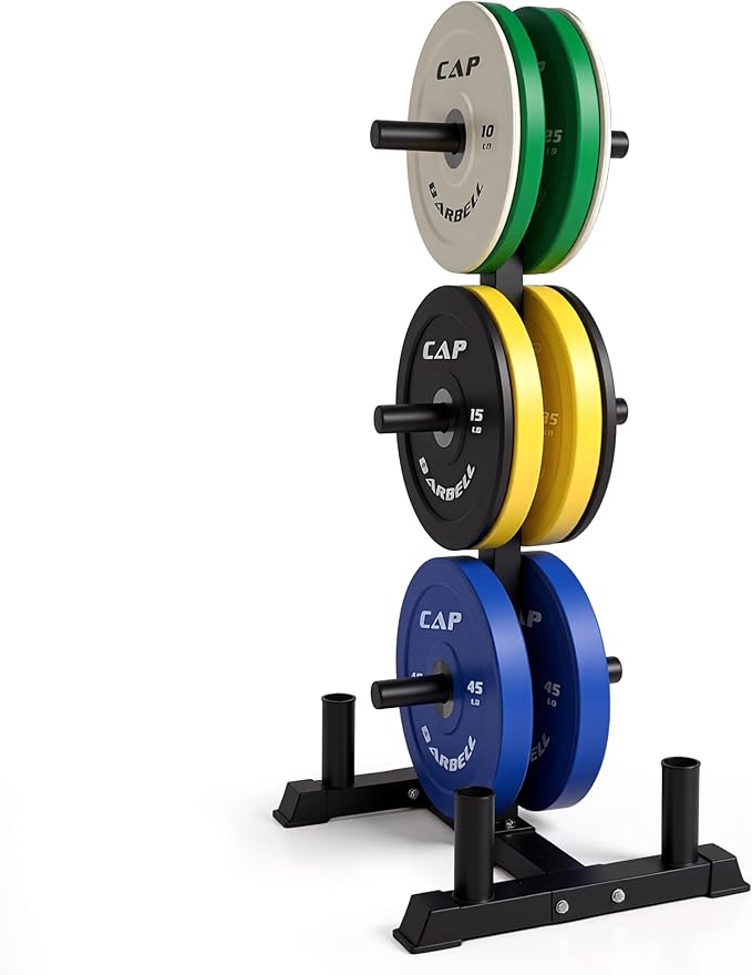 CAP 2-inch Olympic Bumper Plate Weight Set | 100-370 lbs | Multiple Colors | Storage Rack Optional by CAP