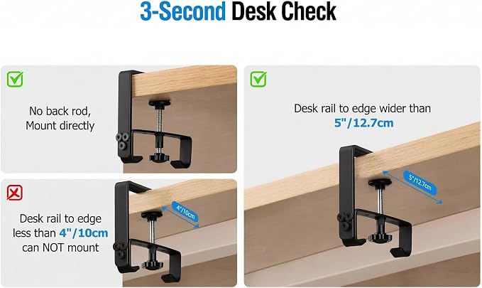 36" Under Desk Cable Management Tray - No Drill Oxford Cloth Cord Organizer with Clamp & Screw Mount - Large Capacity Fabric Cable Holder for Home Office, Gaming Desk & Standing Desk (Black) - Image 6