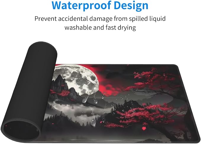 Extended Gaming Mouse Pad, Large Gaming Mouse Waterproof with Stitched Edges, Non-Slip Desktop Pad for Home and Office, Level Up Your 31.5x11.8 Inch… (Dark Night) - Image 3