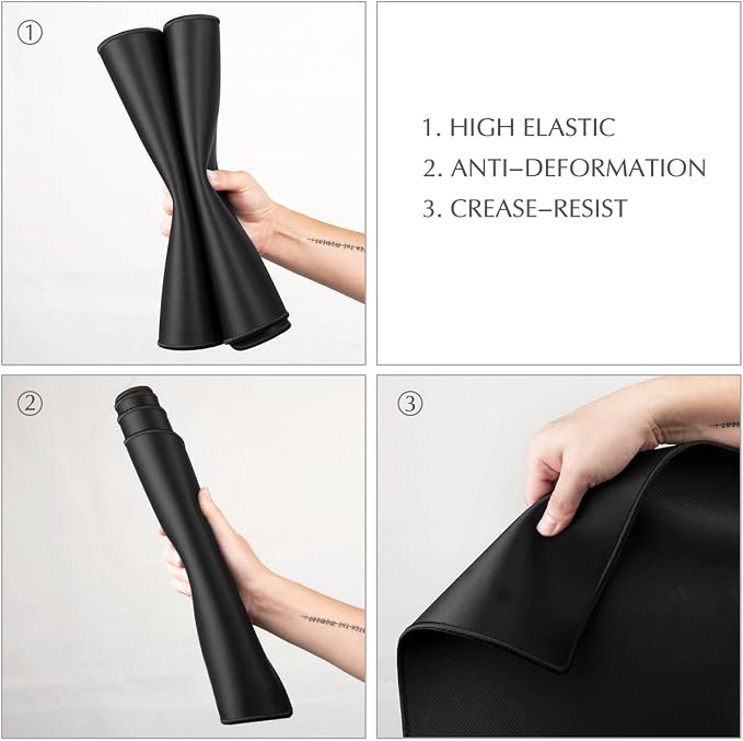 JIALONG Large Gaming Mouse Pad, Extended Mousepad with Black Stitched Edges, XXL Desk Mat, Big Computer Keyboard Mat for Gaming and Office, 35.4 x 15.7 inches - Image 4