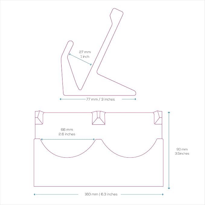 BRAINWAVZ Desktop Dual PC Mouse Stand Holder, Suitable for Small Or Large Gaming & Office Mice From Logitech, Razer, Corsair & More - Organize Your Work Or Game Space and Keep it Clutter-Free (DM01) - Image 2