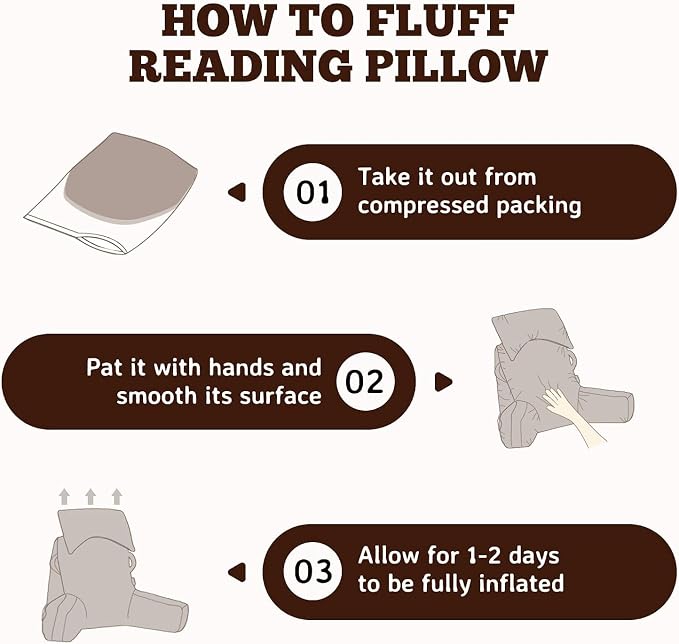 Reading Pillow for Bed,Back Pillow for Bed Sitting Up,Lumbar Support Pillow - Image 8