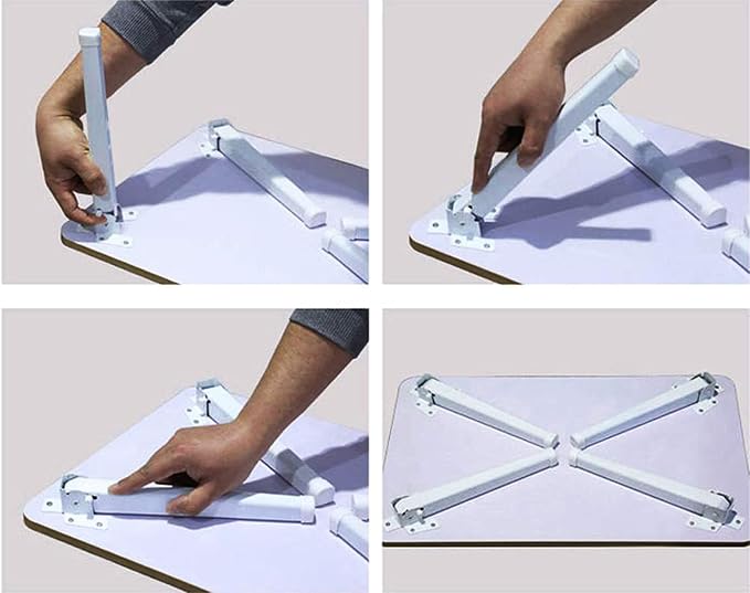 Foldable Laptop Desk for Bed, Bed Laptop Table, Foldable Portable Lap Bed Tray, 23.6 Inch Floor Table for Drawing, Reading and Writing, Oak - Image 7