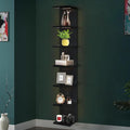 VIWODS 7-Tier Wall Shelf with Light, Black by VIWODS