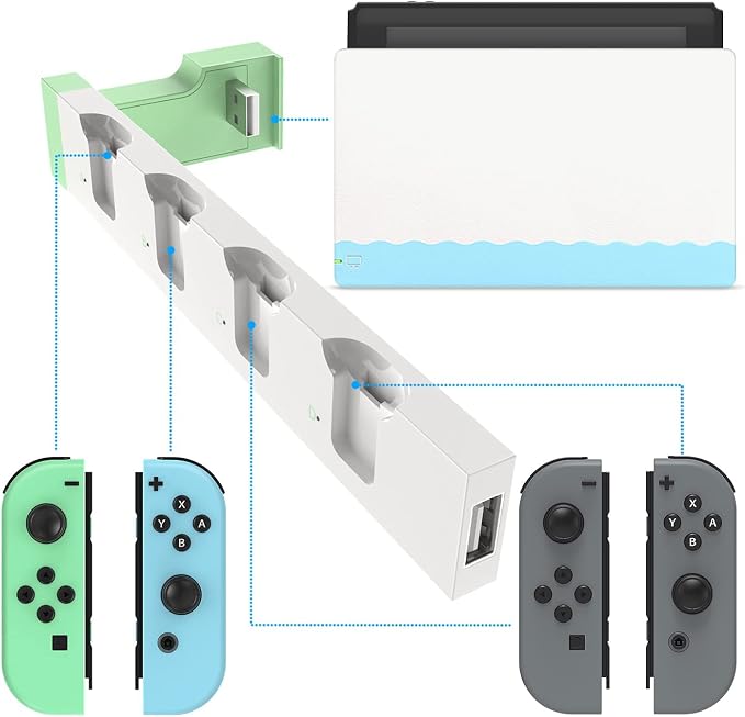 Switch Controller Charger Dock for Nintendo Switch 1/OLED for 4 Joy-Cons - Image 6