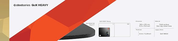 SteelSeries QcK Gaming Mouse Pad - Medium Thick Cloth - Peak Tracking and Stability - Black - Image 7