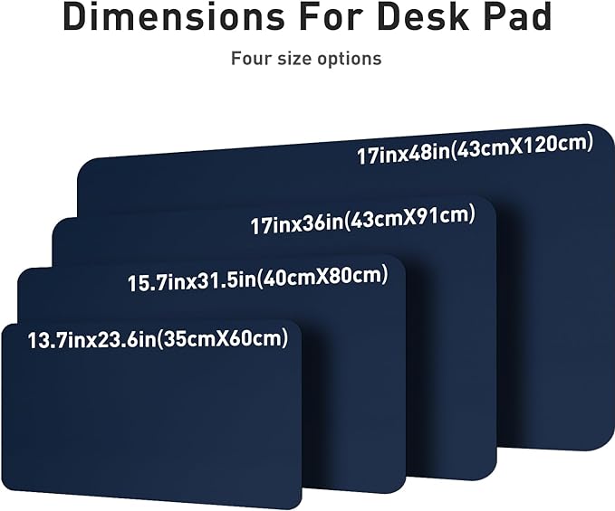 Aothia Leather Desk Pad Protector, Mouse Pad, Office Desk Mat, Non-Slip PU Leather Desk Blotter, Laptop Desk Pad, Waterproof Desk Writing Pad for Office and Home(Dark Blue,31.5" x 15.7") - Image 8