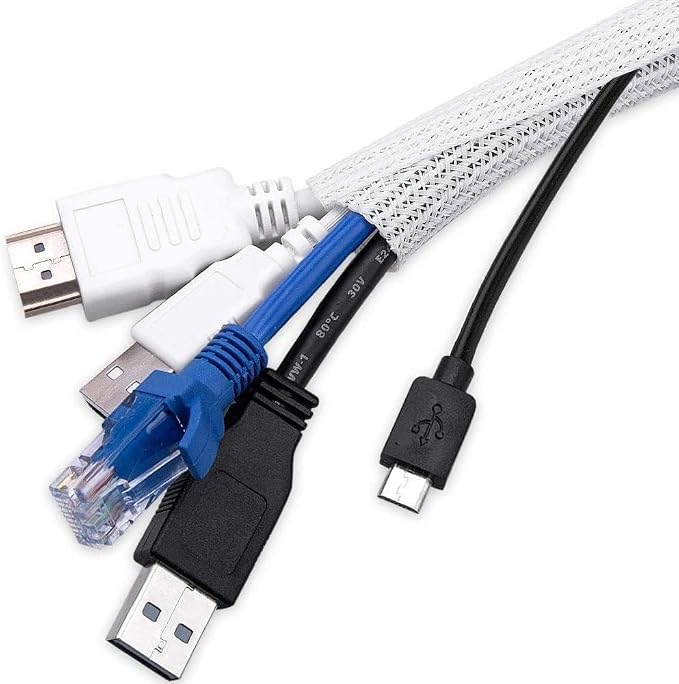 AGPTEK Cable Sleeve, 10ft - 4/5 inch Cable Management Cord Hider, White by AGPTEK