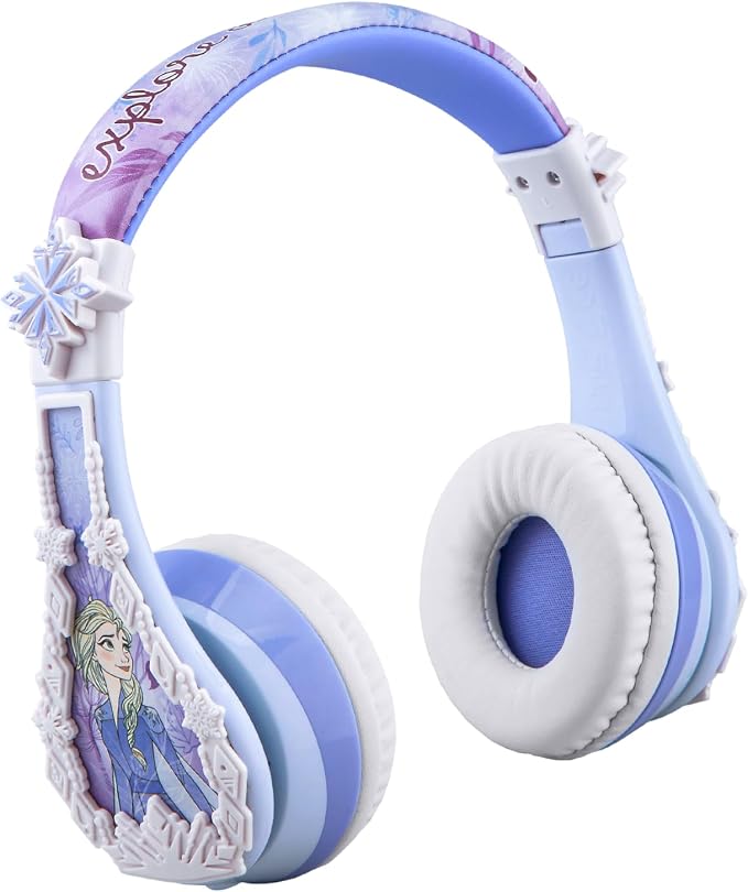 eKids Disney Frozen 2 Bluetooth Headphones with Microphone, Volume Reduced to Protect Hearing, Adjustable Wireless Headphones for School Home Travel, for Fans of Anna and Elsa by eKids