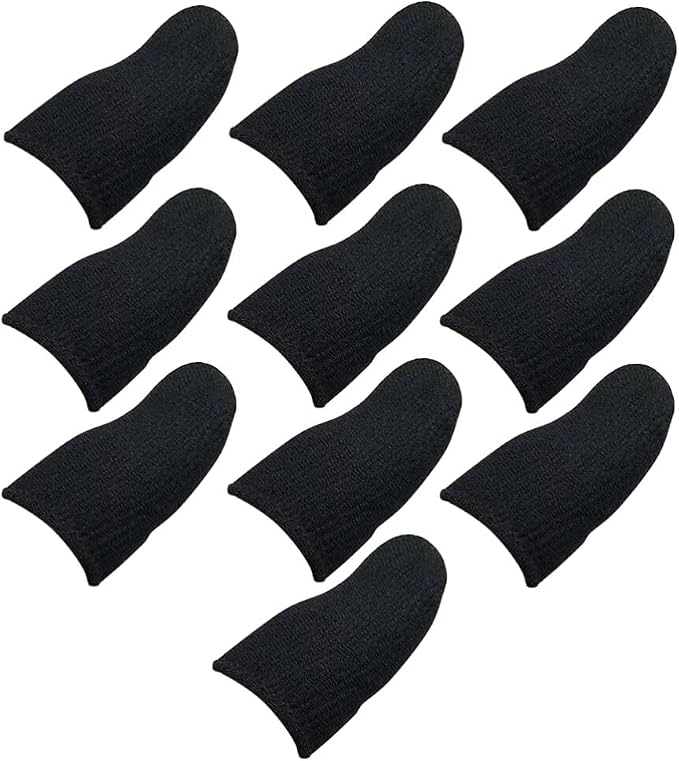 UKCOCO 10Pcs Mobile Phone Gaming Finger Sleeves, Touch Screen Finger Protector Anti-Sweat Breathable Smooth Operation Fiber Thumb Sleeve Cover for Gaming Tablet Controller Phone Game - Image 9