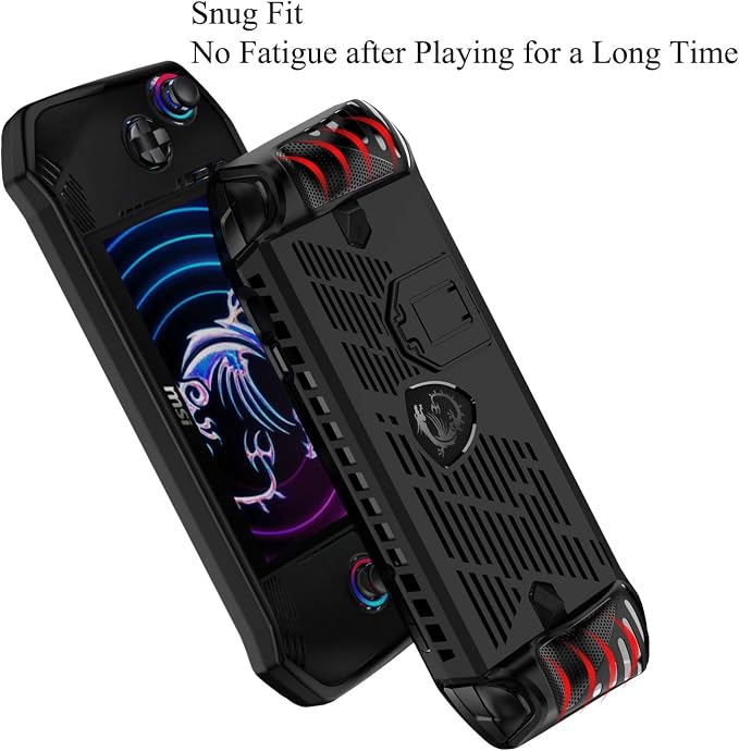 Soft TPU Protective Case with Kickstand for MSI Claw A1M 7" 2024 Handheld Game Console Skin Cover Drop-Proof Protector Slim Stand Sleeve with Non-Slip,Anti-Collision,Shockproof (Black) - Image 5