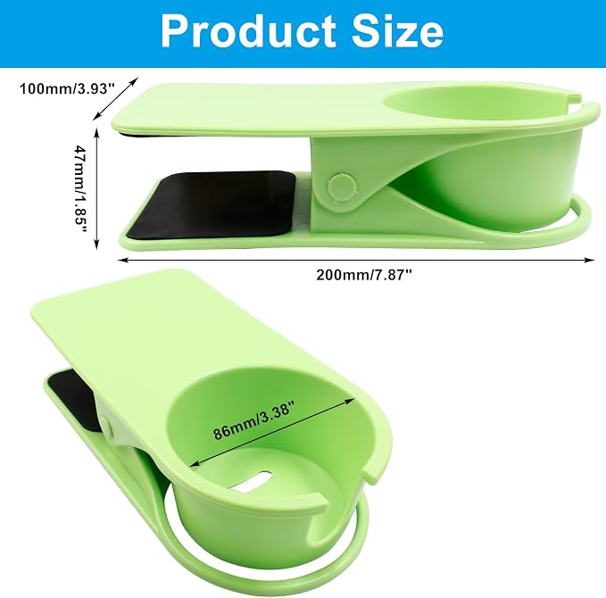 Jiozermi 3Pcs Drinking Cup Holder Clip, Blue, Green and Yellow - Image 2