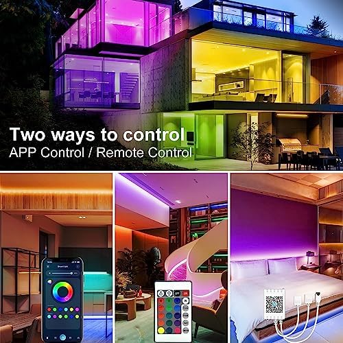 DAYBETTER LED Strip Lights 400ft (4 Rolls of 100ft), Color Changing Lights Strip for Bedroom, Desk, Indoor, Room Bedroom, Girl Boy Brithday Gifts RGB Decor with Remote and 24V Power Supply - Image 5