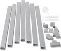 126in Cord Hider Kit (8 x L15.7in), ZhiYo Wire Hiders for TV on Wall, Paintable Cable Management Kit, Wire Cover for Wall Mount TV, Grey Cable Raceway, Cord Cover Wall Wire Management, W1.18in H0.67in by ZhiYo