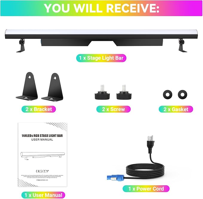 40" 60W 144LED Stage Wash Light Bar for Party - Image 8