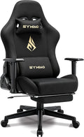 Symino Gaming Chair, High Back Ergonomic Office Chair with 2D Adjustable Armrests, 150° Recline, Breathable Faux Suede, Adjustable Headrest & Footrest for Home Office by Unknown