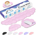 4 in 1 Ergonomic Leather Cloud Wrist Rest Keyboard and Mouse Pad & Coaster | Full 4-Piece Set, Non-Slip PU Base, Soft Memory Foam Comfort For Long Work/Gaming Hours, Cute Desk Decor, Easy To Clean by YAMJUG