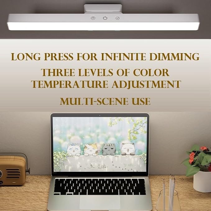 BY-J [2025 Upgraded Version Eye Protection Study Desk Lamp Student Desk Bedside Dressing Table Magnetic Wall-Mounted 42cm Long Cool Light Rechargeable Student Dormitory Children's Reading Light - Image 2